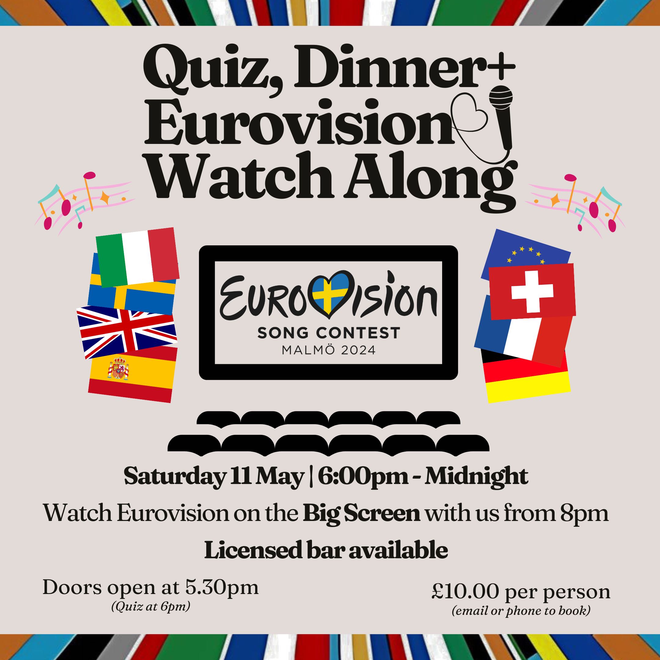 Quiz, Dinner + Eurovision Watch Along Image